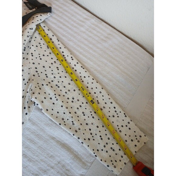 Chico’s Travelers Collection Foiled Peacock Jacket Cardigan Ivory Gray Size 3 XL - Picture 13 of 16